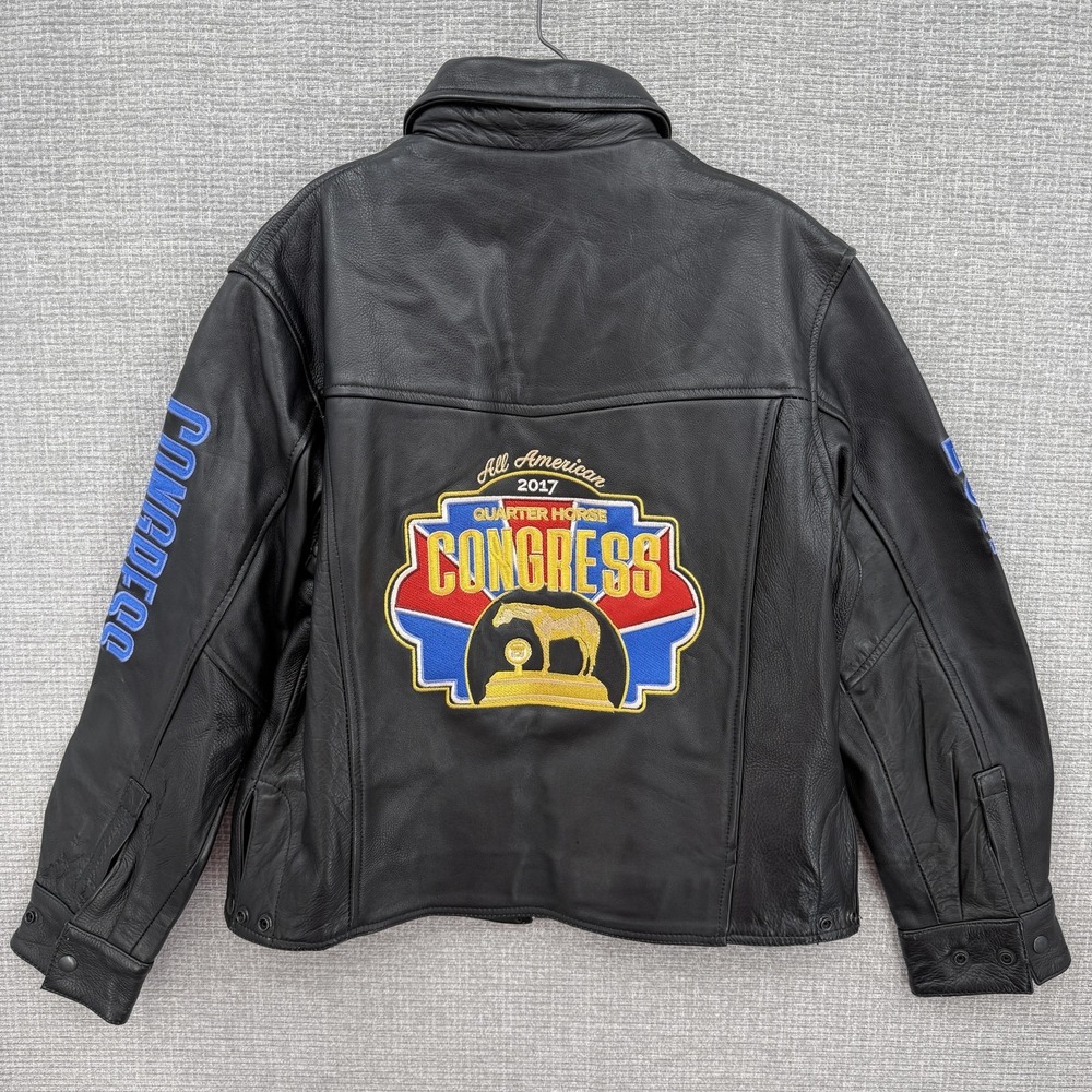 Schneiders Leather Jacket Mens XS Black Quarter‎ Horse Congress 2017 Western